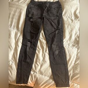 Maurices Black Distressed Skinny Jeans